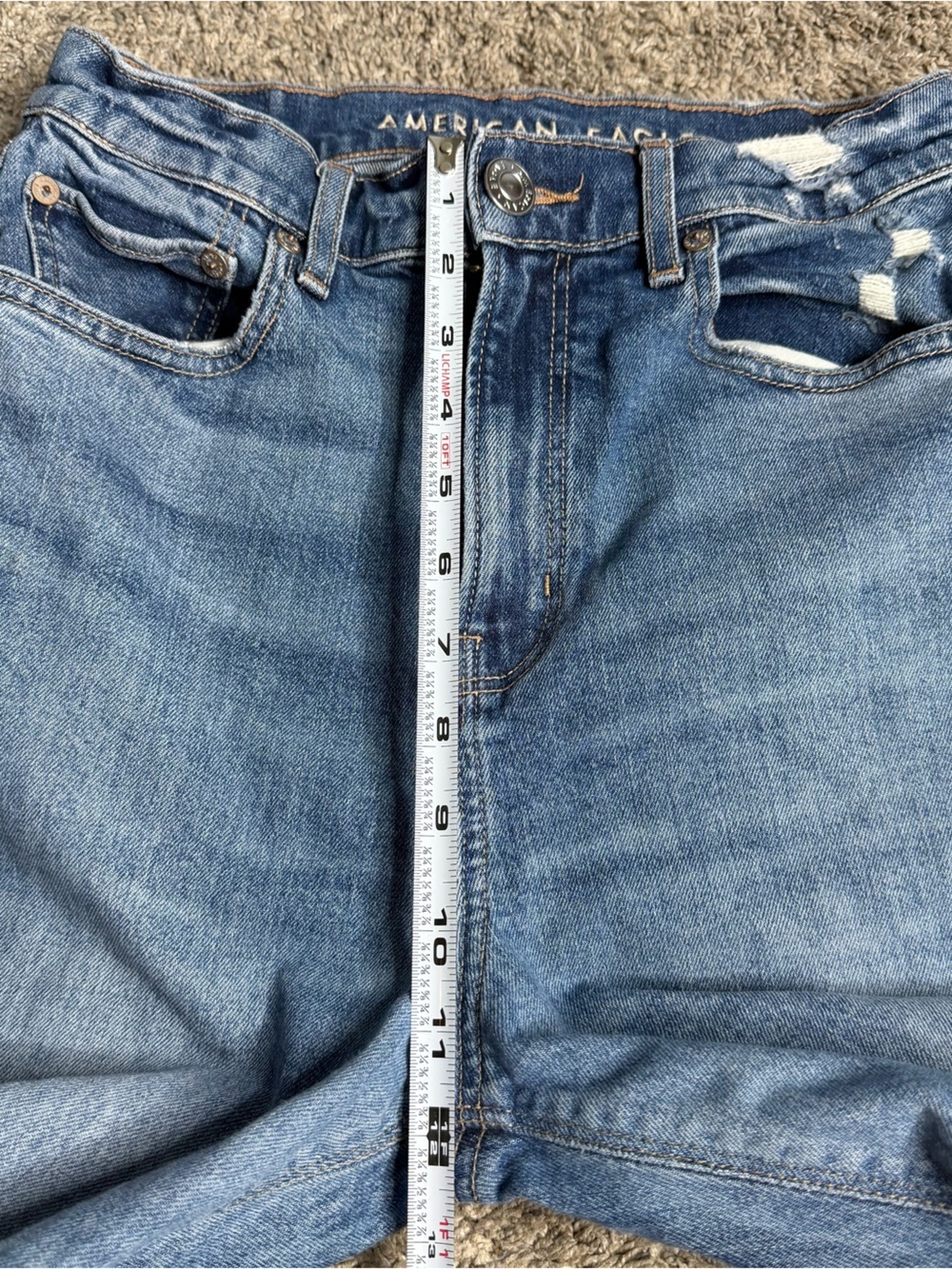 American Eagle Highest Rise 90s Boyfriend Jeans 4 medium Wash Stretch casual - Picture 10 of 11